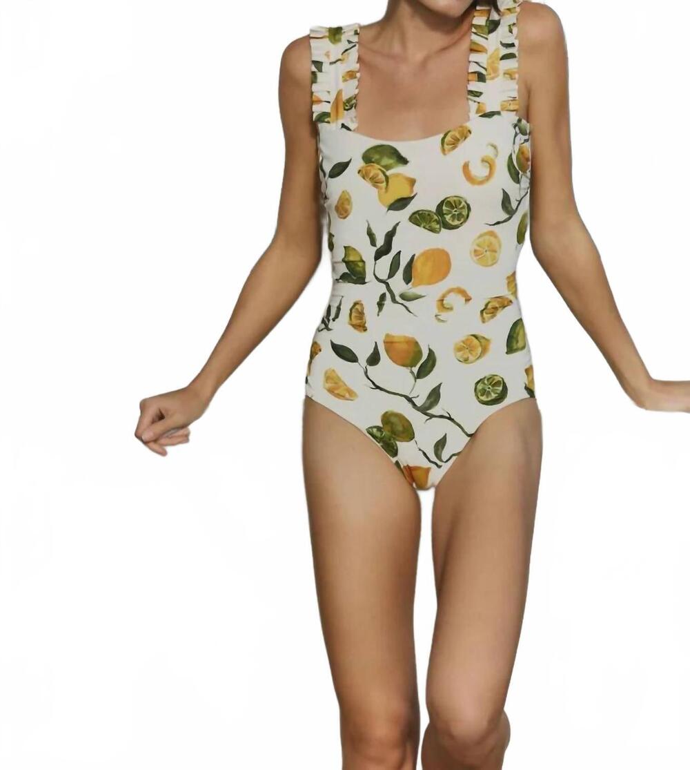 NEW HERMOZA natalie ruffle one-piece swimsuit in slice of life